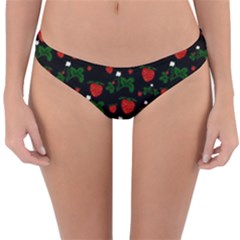 Strawberries Pattern Reversible Hipster Bikini Bottoms by bloomingvinedesign