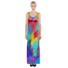 Soft Color Blend Thigh Split Maxi Dress by bloomingvinedesign