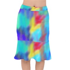 Soft Color Blend Short Mermaid Skirt by bloomingvinedesign