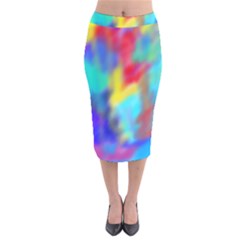 Soft Color Blend Velvet Midi Pencil Skirt by bloomingvinedesign