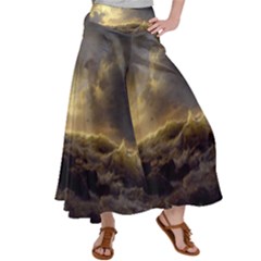 Andreas Achenbach Sea Ocean Water Satin Palazzo Pants by Sudhe