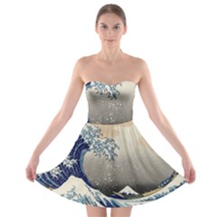 Image Woodblock Printing Woodcut Strapless Bra Top Dress by Sudhe