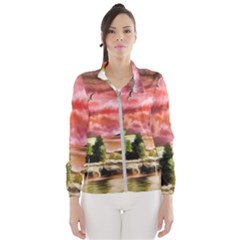 Lighthouse Ocean Sunset Seagulls Women s Windbreaker