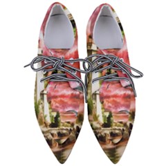 Lighthouse Ocean Sunset Seagulls Women s Pointed Oxford Shoes by Sudhe