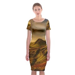 Painting Oil Painting Photo Painting Classic Short Sleeve Midi Dress