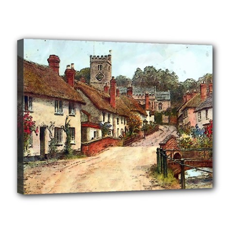 East Budleigh Devon Uk Vintage Old Canvas 16  x 12  (Stretched)