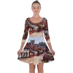 East Budleigh Devon Uk Vintage Old Quarter Sleeve Skater Dress