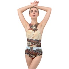 East Budleigh Devon Uk Vintage Old Cross Front Low Back Swimsuit