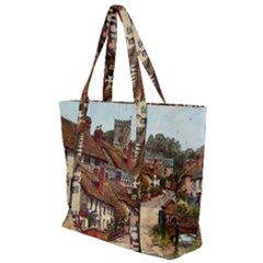 East Budleigh Devon Uk Vintage Old Zip Up Canvas Bag