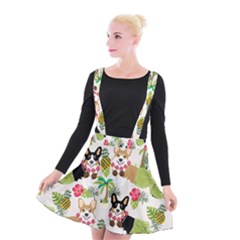 Corgis Pattern Suspender Skater Skirt by Sudhe