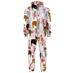 Corgis Corgi Pattern Hooded Jumpsuit (men)  by Sudhe