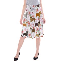 Corgis Corgi Pattern Midi Beach Skirt