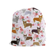 Corgis Corgi Pattern Drawstring Pouch (XL)