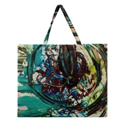 Clock-1-1 Zipper Large Tote Bag by bestdesignintheworld