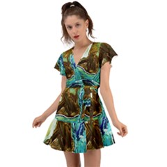 Wood Horsey-1-1 Flutter Sleeve Wrap Dress by bestdesignintheworld