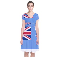 Proposed Flag Of The Ross Dependency Short Sleeve Front Wrap Dress by abbeyz71