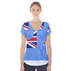 Proposed Flag Of The Ross Dependency Short Sleeve Front Detail Top by abbeyz71