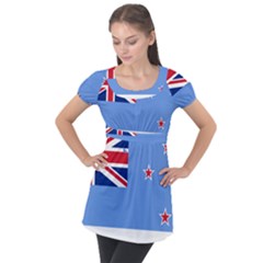Proposed Flag Of The Ross Dependency Puff Sleeve Tunic Top by abbeyz71