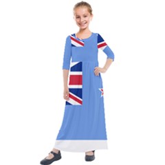 Proposed Flag Of The Ross Dependency Kids  Quarter Sleeve Maxi Dress by abbeyz71