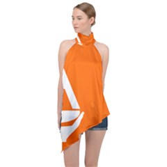 Proposed Flag Of Antarctica Halter Asymmetric Satin Top by abbeyz71