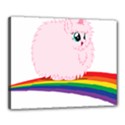 Pink Fluffy Unicorns Dancing On Rainbows Drawing Canvas 20  x 16  (Stretched) View1