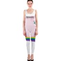 Pink Fluffy Unicorns Dancing On Rainbows Drawing One Piece Catsuit View1