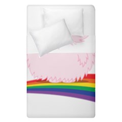 Pink Fluffy Unicorns Dancing On Rainbows Drawing Duvet Cover Double Side (single Size) by Sudhe
