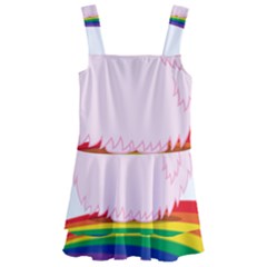 Pink Fluffy Unicorns Dancing On Rainbows Drawing Kids  Layered Skirt Swimsuit