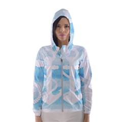 Anchor Watercolor Painting Blue Women s Hooded Windbreaker by Sudhe