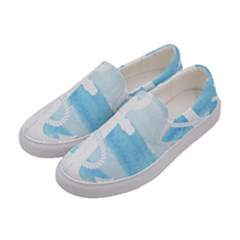 Anchor Watercolor Painting Blue Women s Canvas Slip Ons by Sudhe