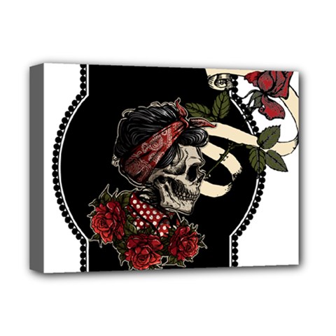 Skull Rose Fantasy Dark Flowers Deluxe Canvas 16  X 12  (stretched) 