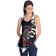 Skull Rose Fantasy Dark Flowers Sleeveless Tunic by Sudhe