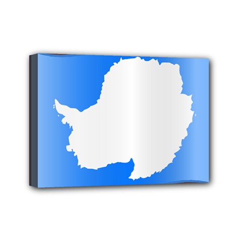 Waving Proposed Flag of Antarctica Mini Canvas 7  x 5  (Stretched)