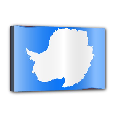 Waving Proposed Flag of Antarctica Deluxe Canvas 18  x 12  (Stretched)