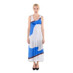 Waving Proposed Flag of Antarctica Sleeveless Maxi Dress