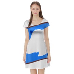 Waving Proposed Flag of Antarctica Short Sleeve Skater Dress