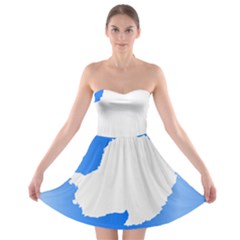 Waving Proposed Flag of Antarctica Strapless Bra Top Dress