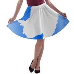 Waving Proposed Flag of Antarctica A-line Skater Skirt