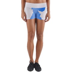 Waving Proposed Flag of Antarctica Yoga Shorts