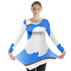 Waving Proposed Flag of Antarctica Long Sleeve Tunic 