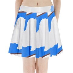 Waving Proposed Flag of Antarctica Pleated Mini Skirt