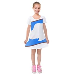 Waving Proposed Flag Of Antarctica Kids  Short Sleeve Velvet Dress by abbeyz71