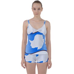 Waving Proposed Flag of Antarctica Tie Front Two Piece Tankini