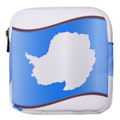 Waving Proposed Flag of Antarctica Mini Square Pouch