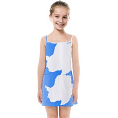 Waving Proposed Flag of Antarctica Kids  Summer Sun Dress