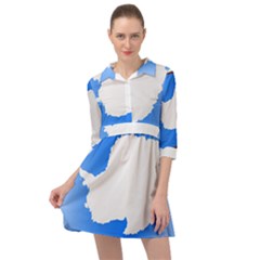 Waving Proposed Flag of Antarctica Mini Skater Shirt Dress