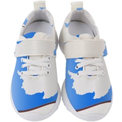 Waving Proposed Flag of Antarctica Kids  Velcro Strap Shoes