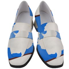 Waving Proposed Flag of Antarctica Women s Chunky Heel Loafers