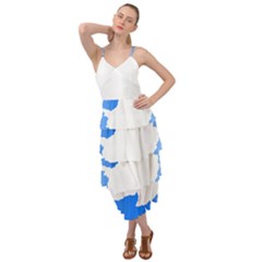 Waving Proposed Flag Of Antarctica Layered Bottom Dress