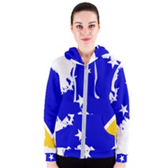 Chilean Magallanes Region Flag Map Of Antarctica Women s Zipper Hoodie by abbeyz71